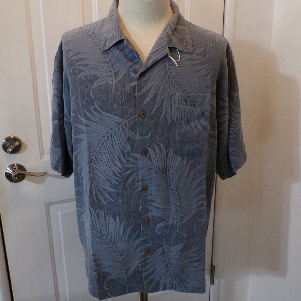 TOMMY BAHAMA BLUE HAWAIIAN 100% SILK CASUAL LOUNG CAMP SHIRT